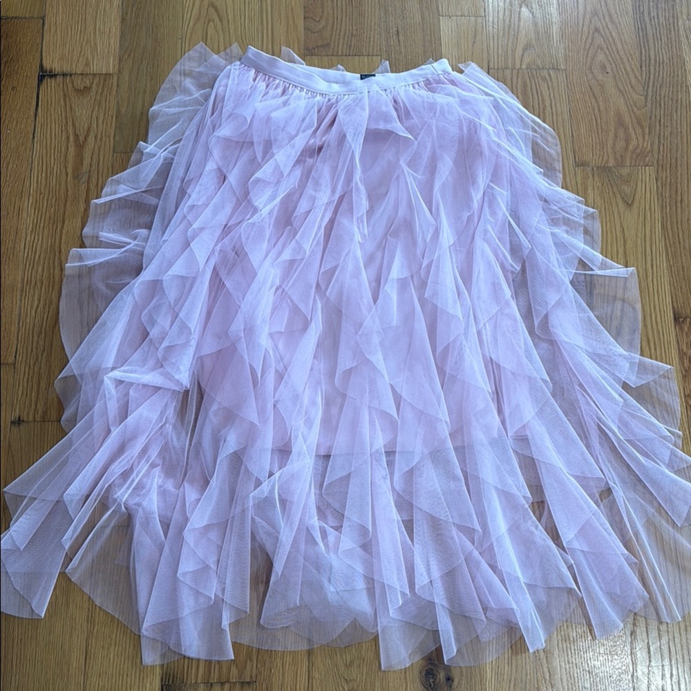 Soho Apparel Pink and White Bubble Midi Skirt